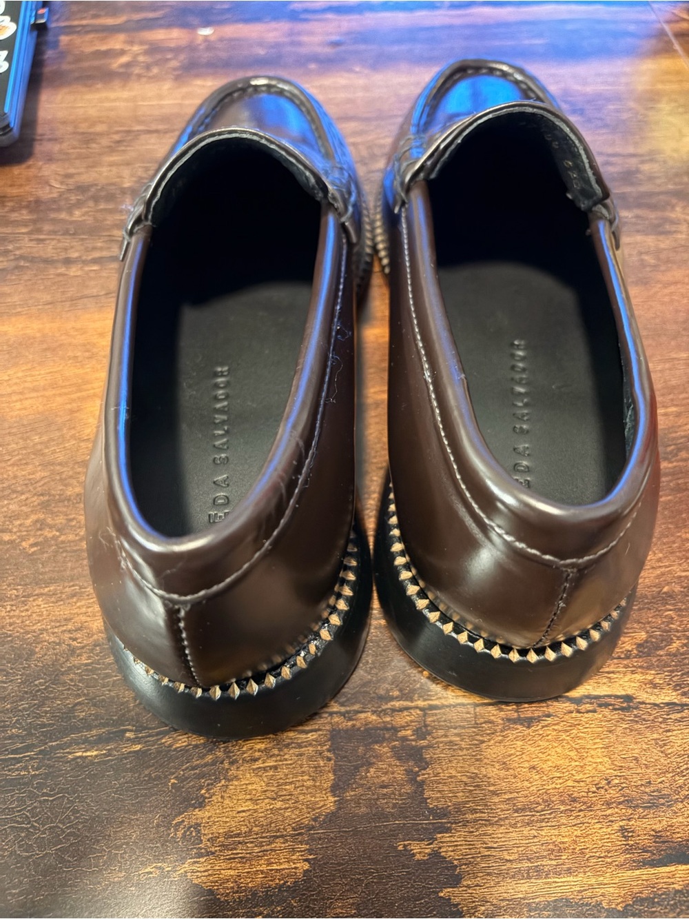 Freda Salvador Elba Brown Leather Penny Loafers 6.5 - Picture 9 of 12